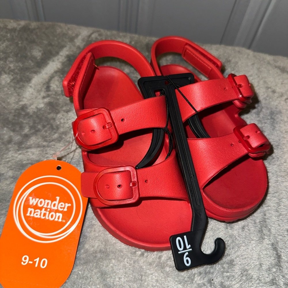 Wonder Nation Kids Bright Red Sandals